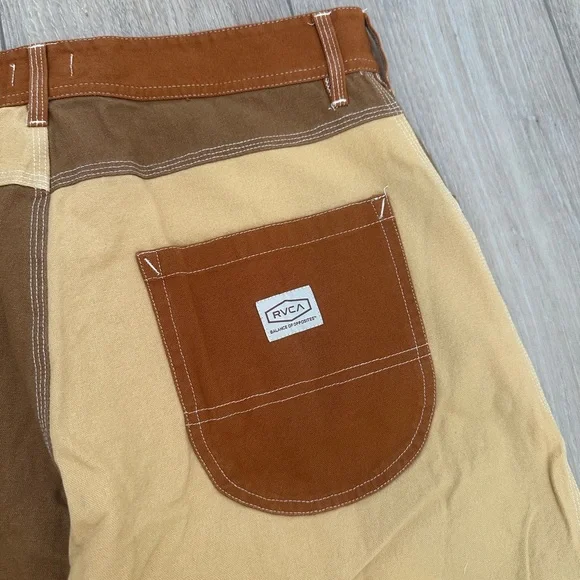 RVCA Brown and Tan Cargo Pants with Vintage Workwear Style Women’s 26 - Picture 2 of 5